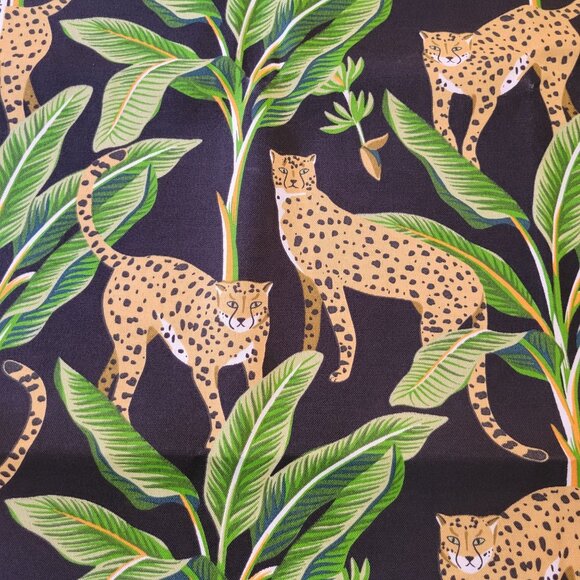 Richloom Solarium Original‎ Screen Print Design Leopard Jungle Print Fabric USA - Picture 2 of 6